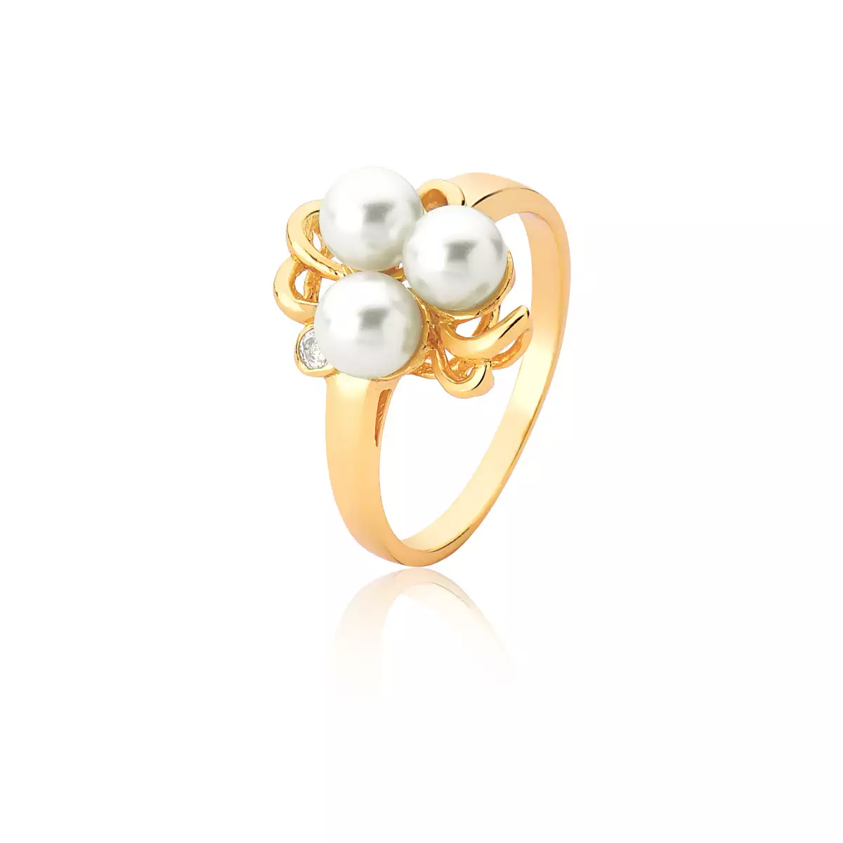Anel de Pérola Natural em Ouro 18k